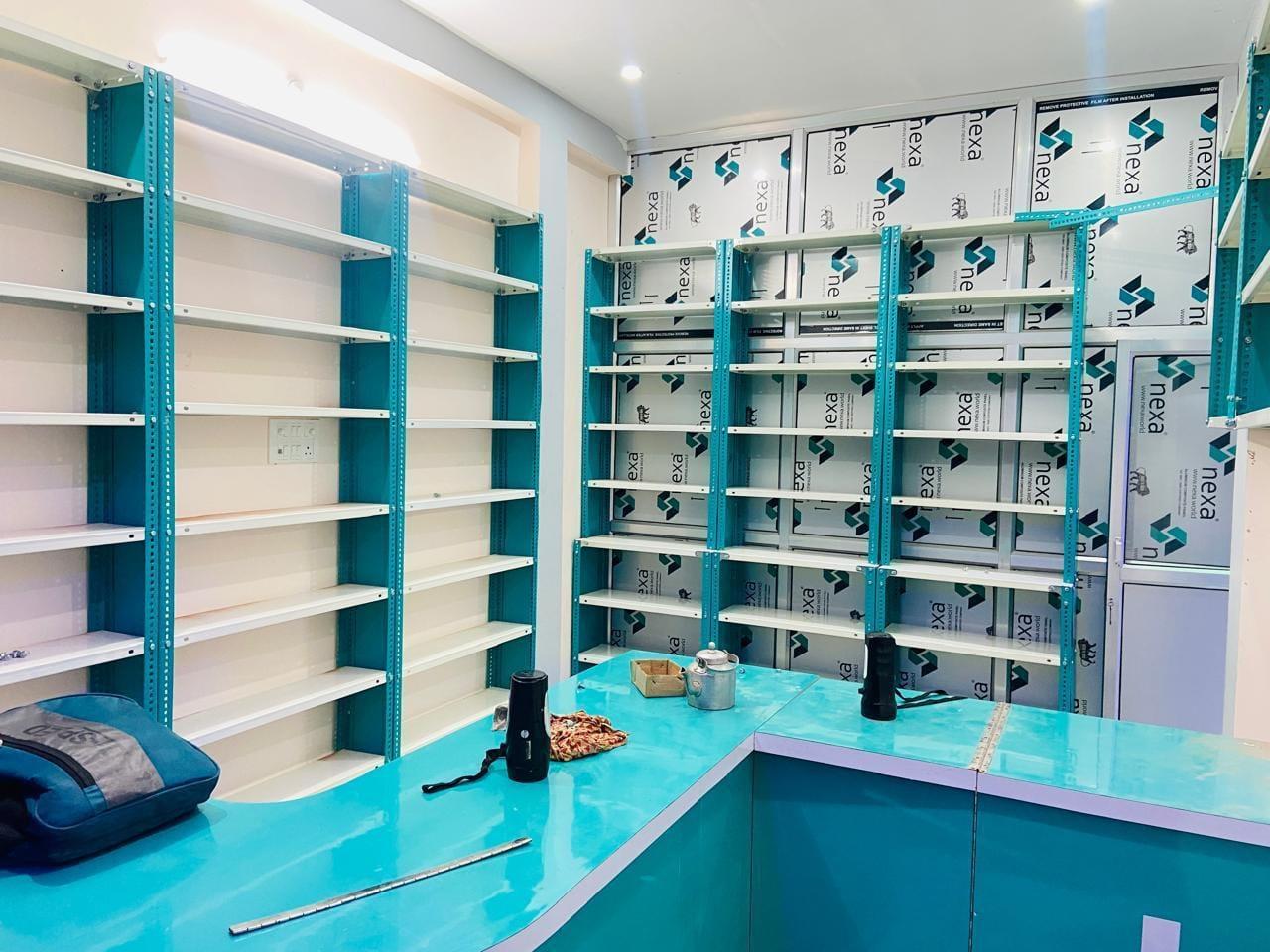 Medical store shelving fitted in Patna, Bihar